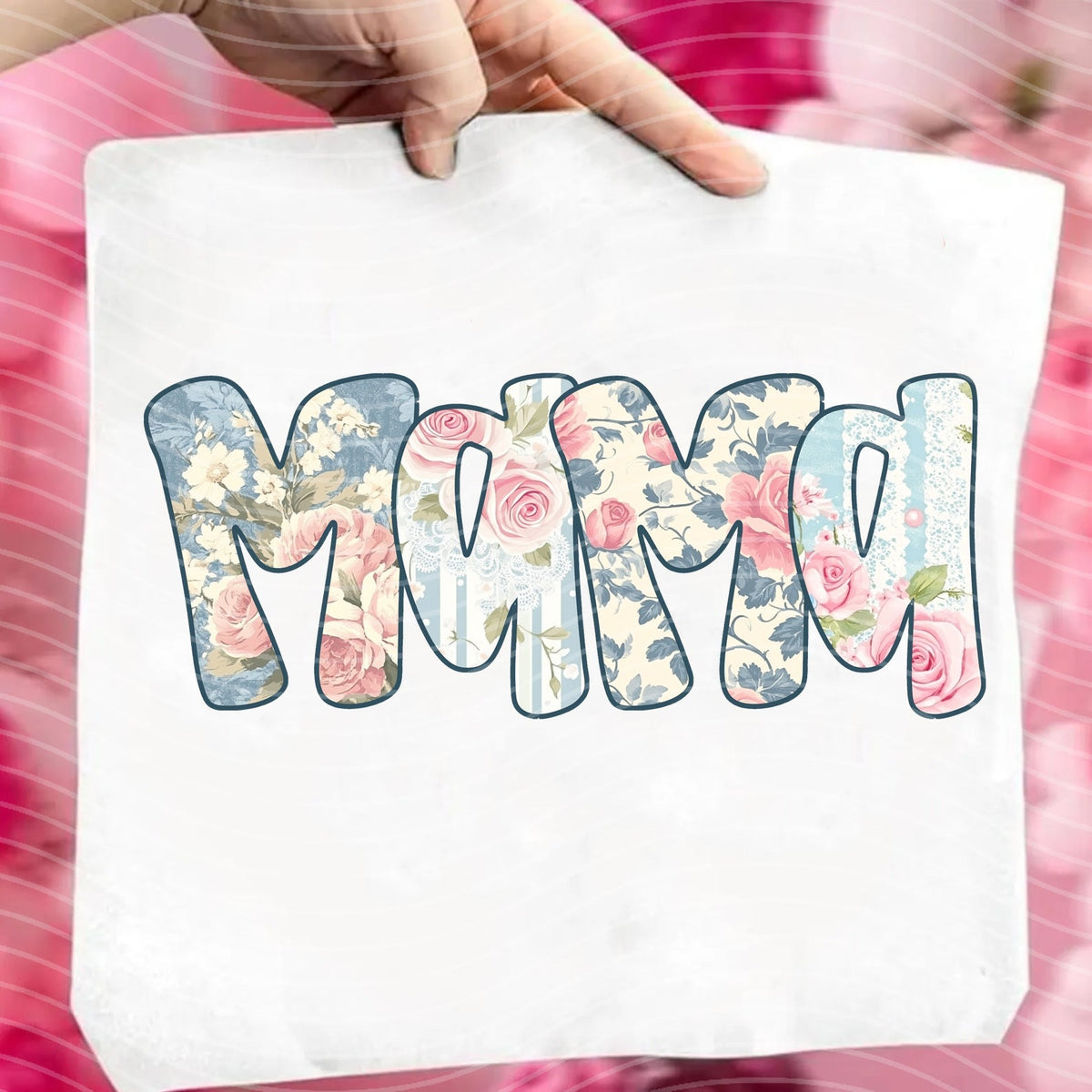 Mama Blue Roses Name Graphic Tee product image 1
