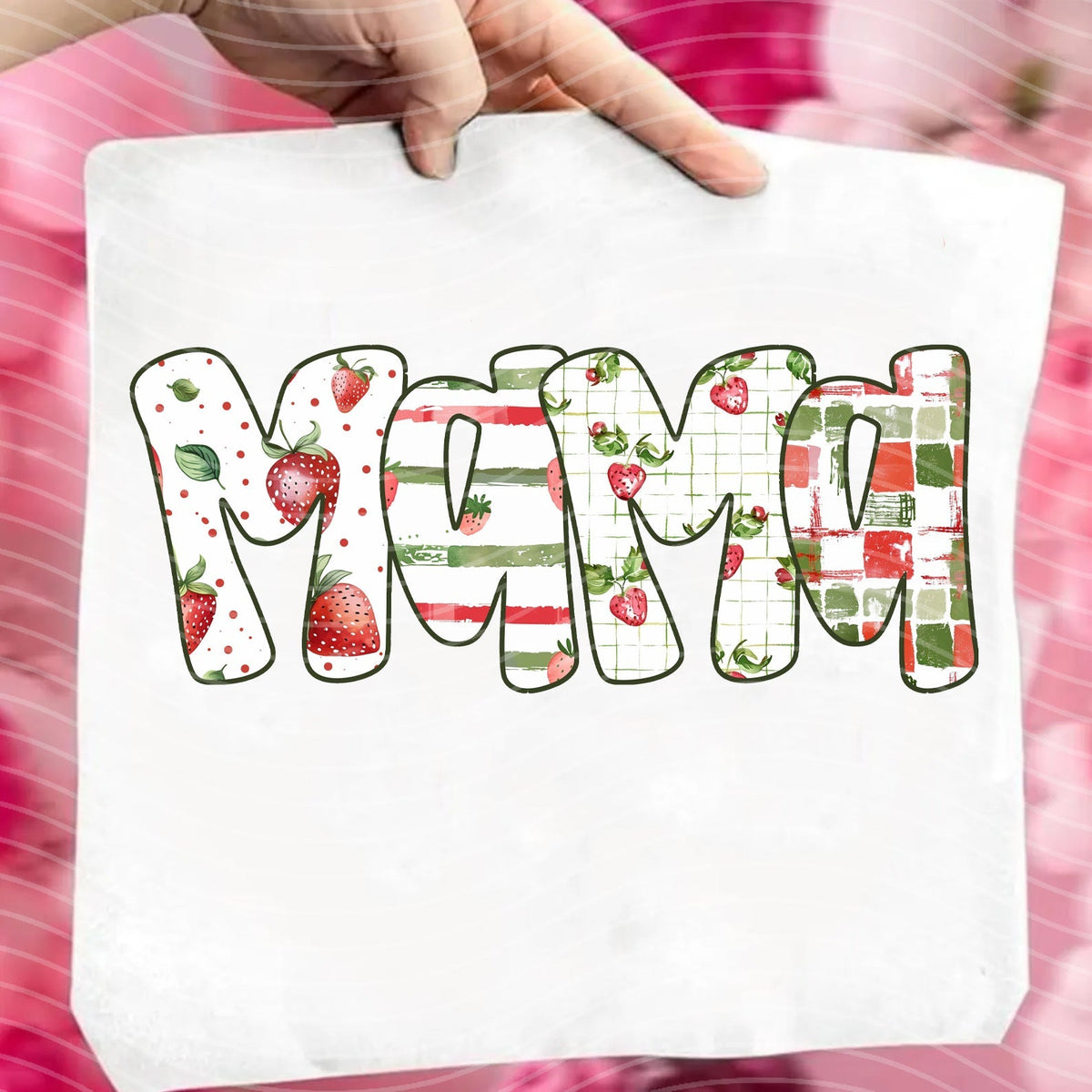 Mama Strawberries Name Graphic Tee product image 1