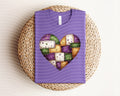 Patchwork Mardi Gras Heart Graphic Tee product image 1