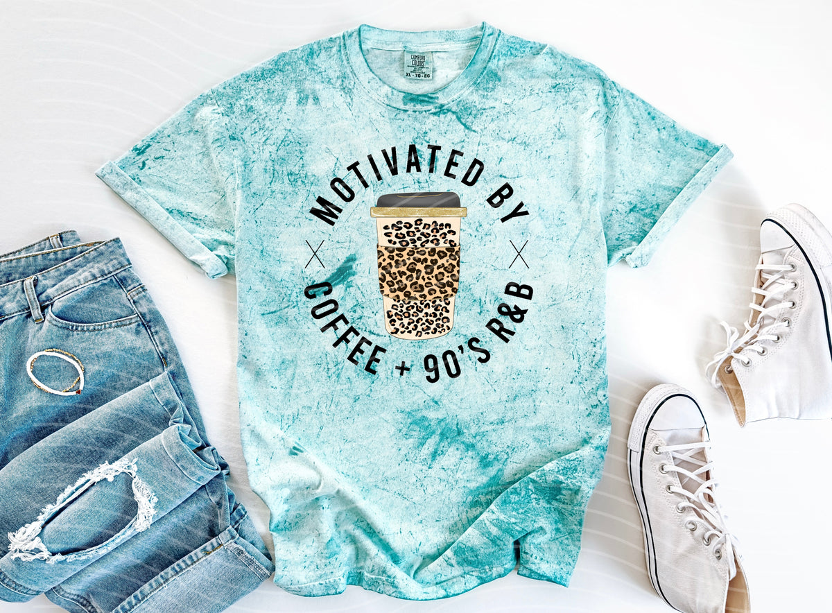Motivated by Coffee and 90's R&B Graphic Tee product image 1