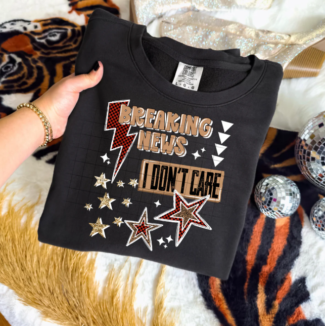 Breaking News I Don't Care Graphic Tee product image 1