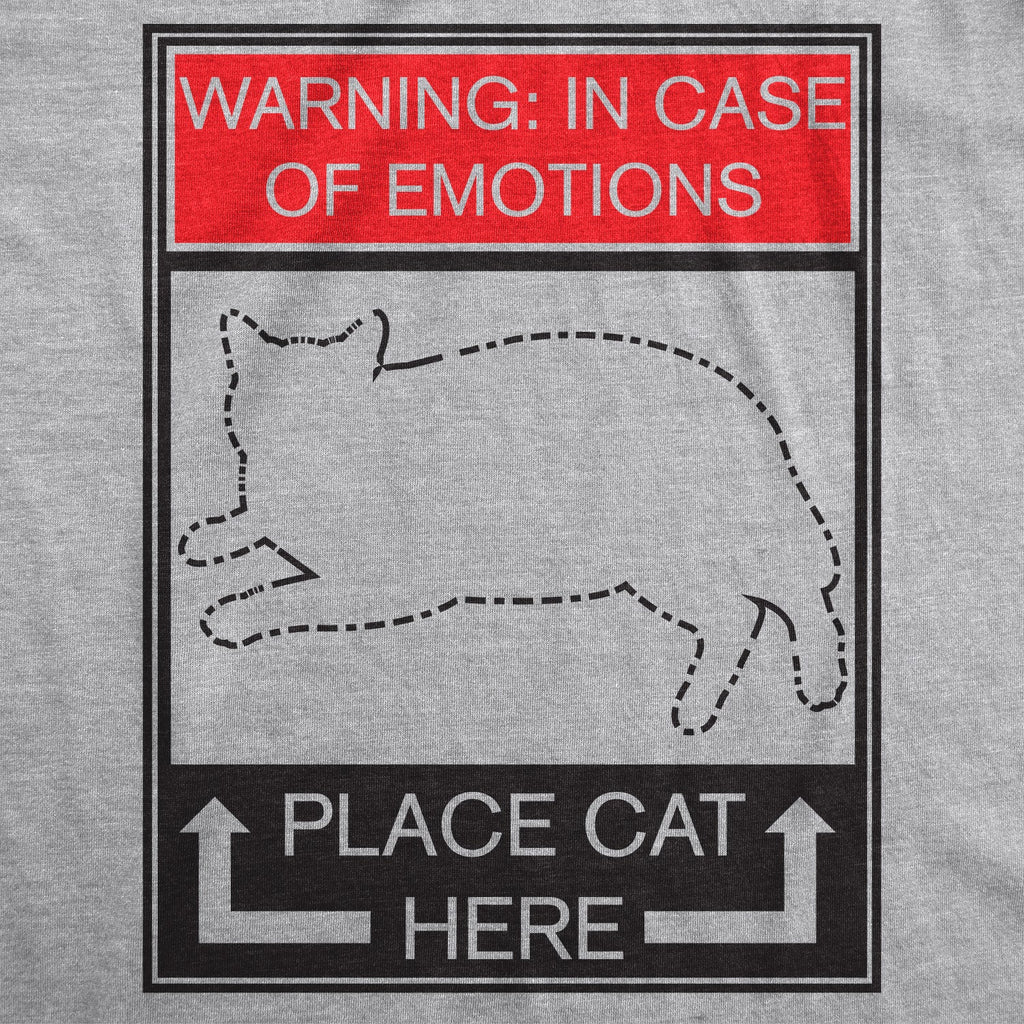 WARNING: In Case of Emotions, Place Cat Here Men's T Shirt product image 3