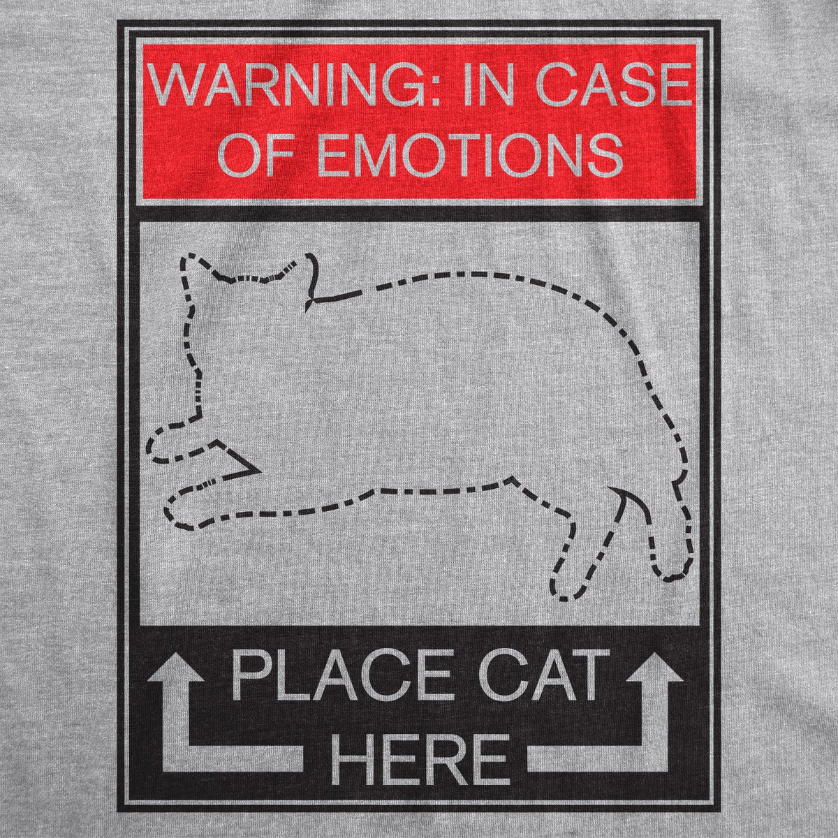 WARNING: In Case of Emotions, Place Cat Here Men's T Shirt product image 3