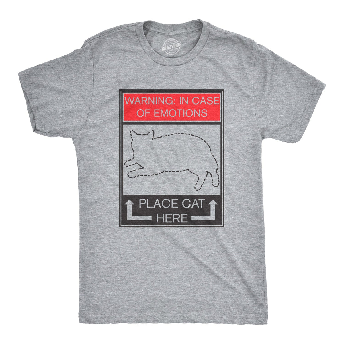 WARNING: In Case of Emotions, Place Cat Here Men's T Shirt product image 5