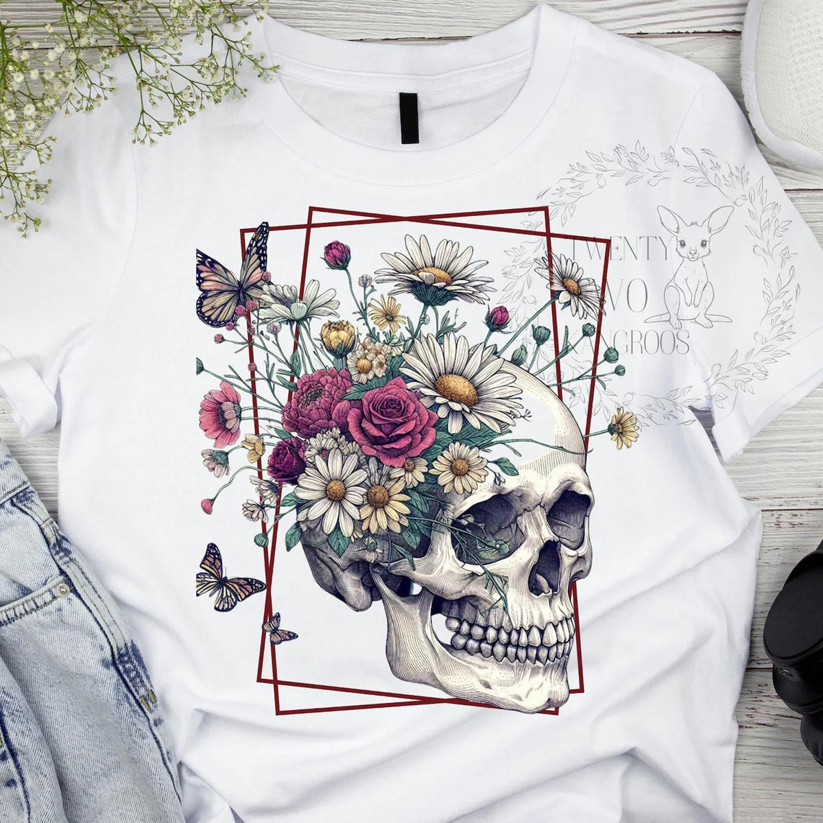 Floral Skull Graphic Tee product image 2