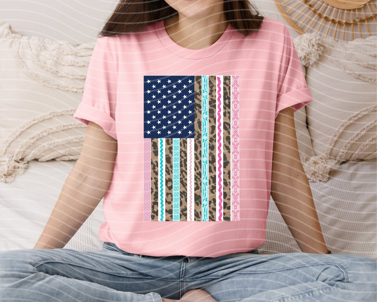 Leopard and Lace Flag Graphic Tee product image 1