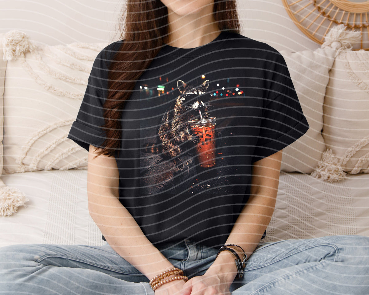 Iced Coffee Raccoon Graphic Tee product image 1