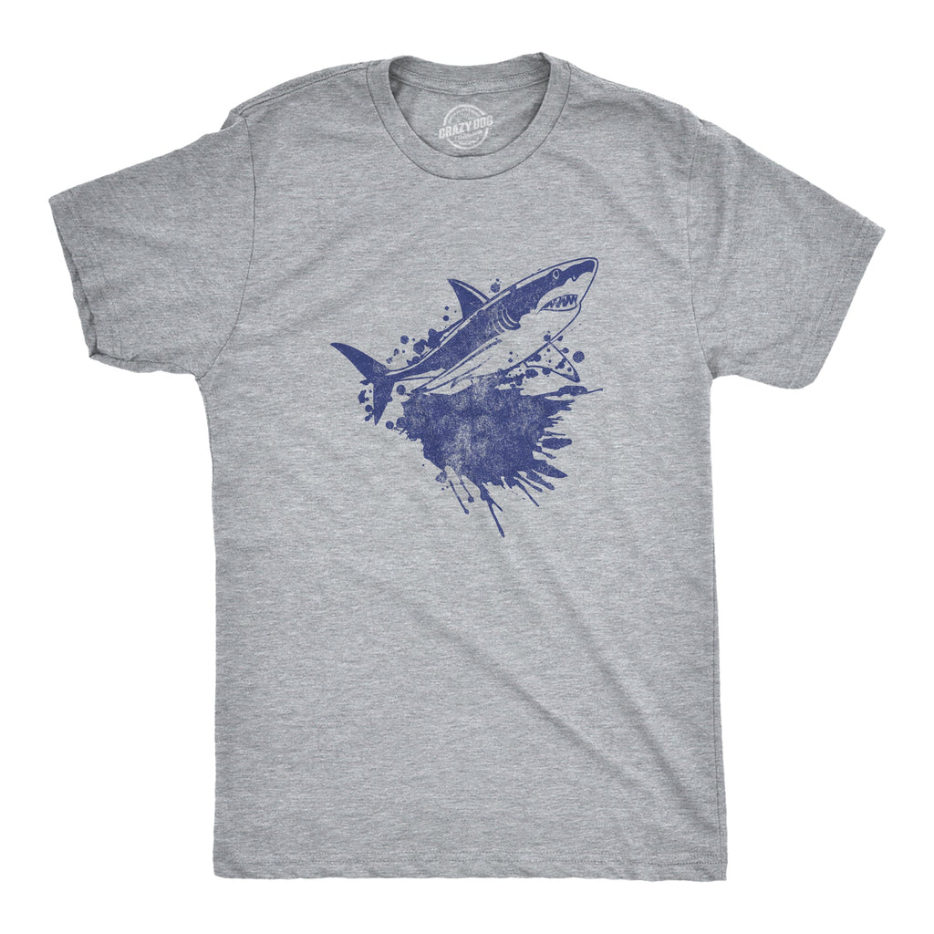 Shark Ink Splatter Men's T Shirt product image 1