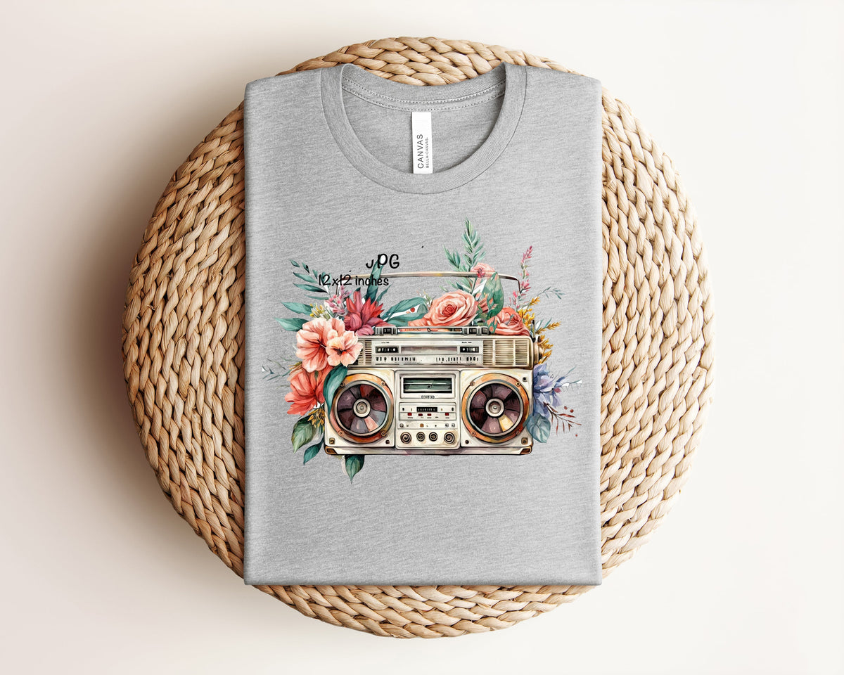 Floral Boombox Graphic Tee product image 1