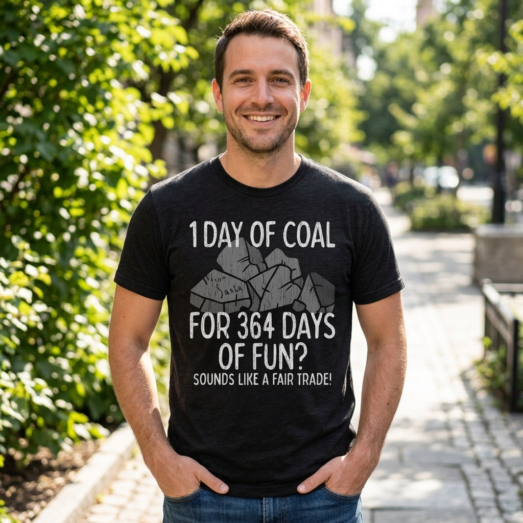 1 Day Of Coal For 364 Days Of Fun Men's T Shirt product image 2