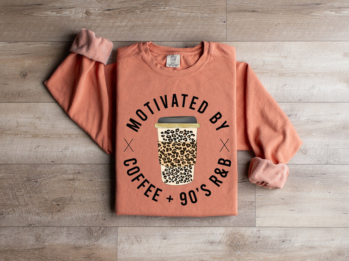 Motivated by Coffee and 90's R&B Graphic Tee product image 2