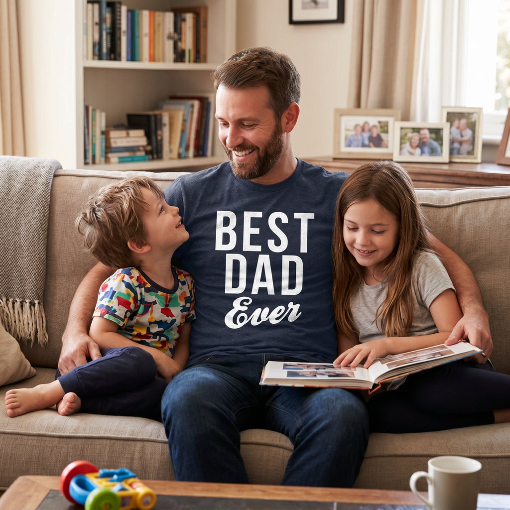 Best Dad Ever Script Men's T Shirt product image 2