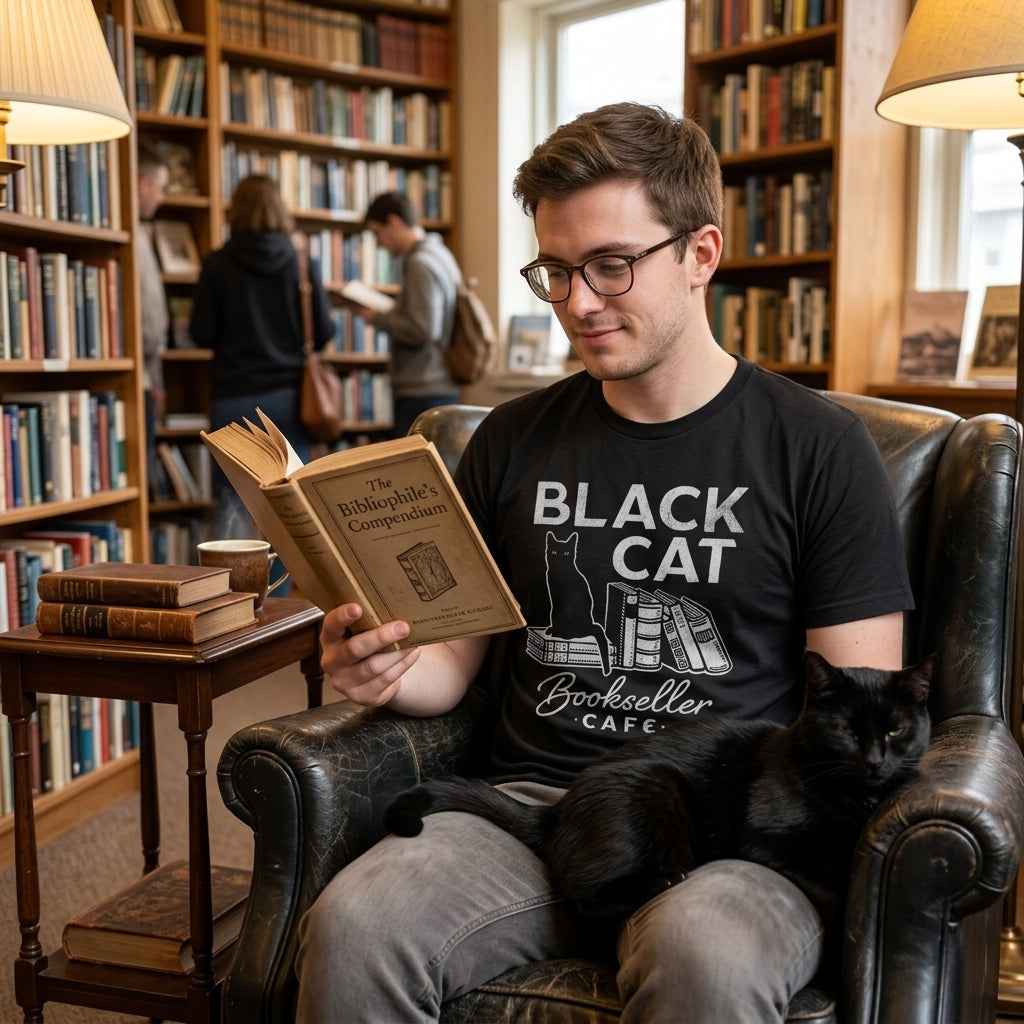 Black Cat Bookseller Cafe Men's T Shirt product image 2