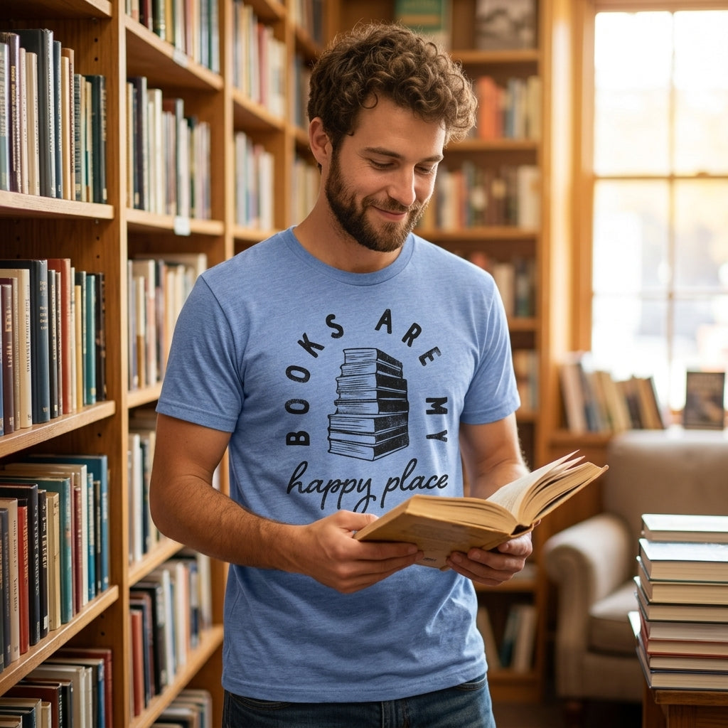 Books Are My Happy Place Men's T Shirt product image 2
