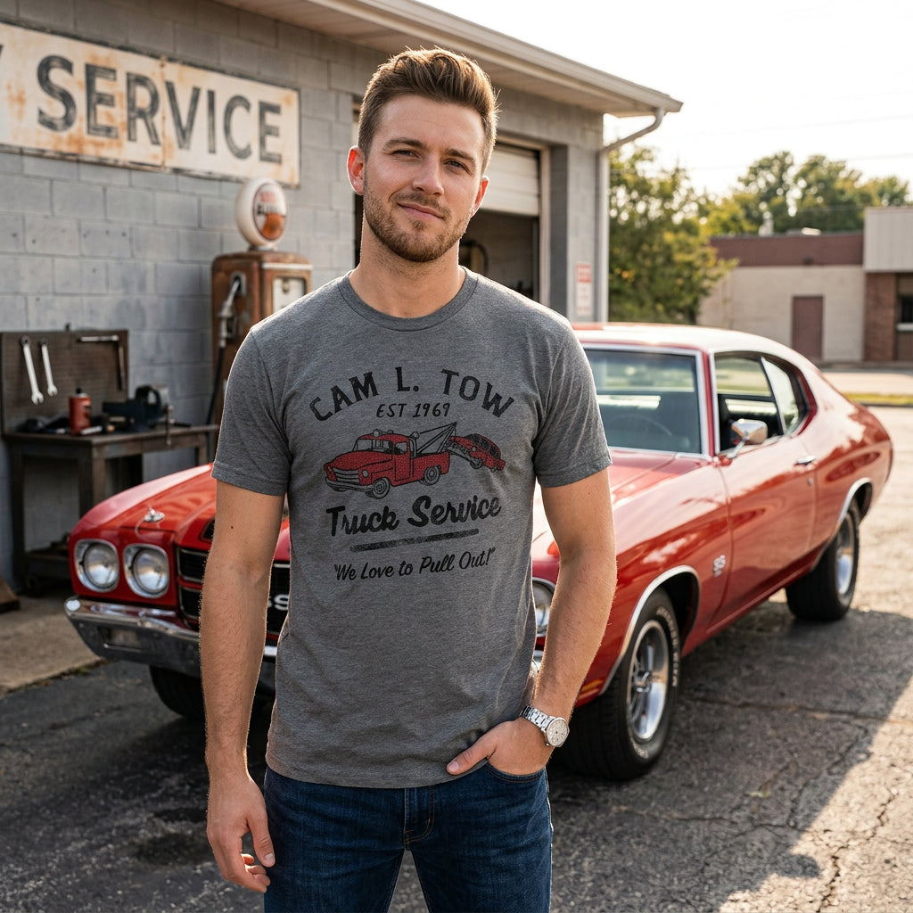 Cam L Tow Truck Service Camel Men's T Shirt product image 2
