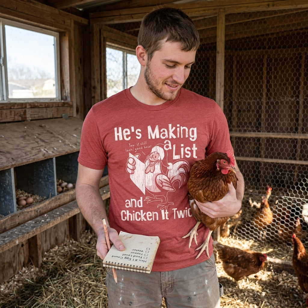 Hes Making A List And Chicken It Twice Men's T Shirt product image 2