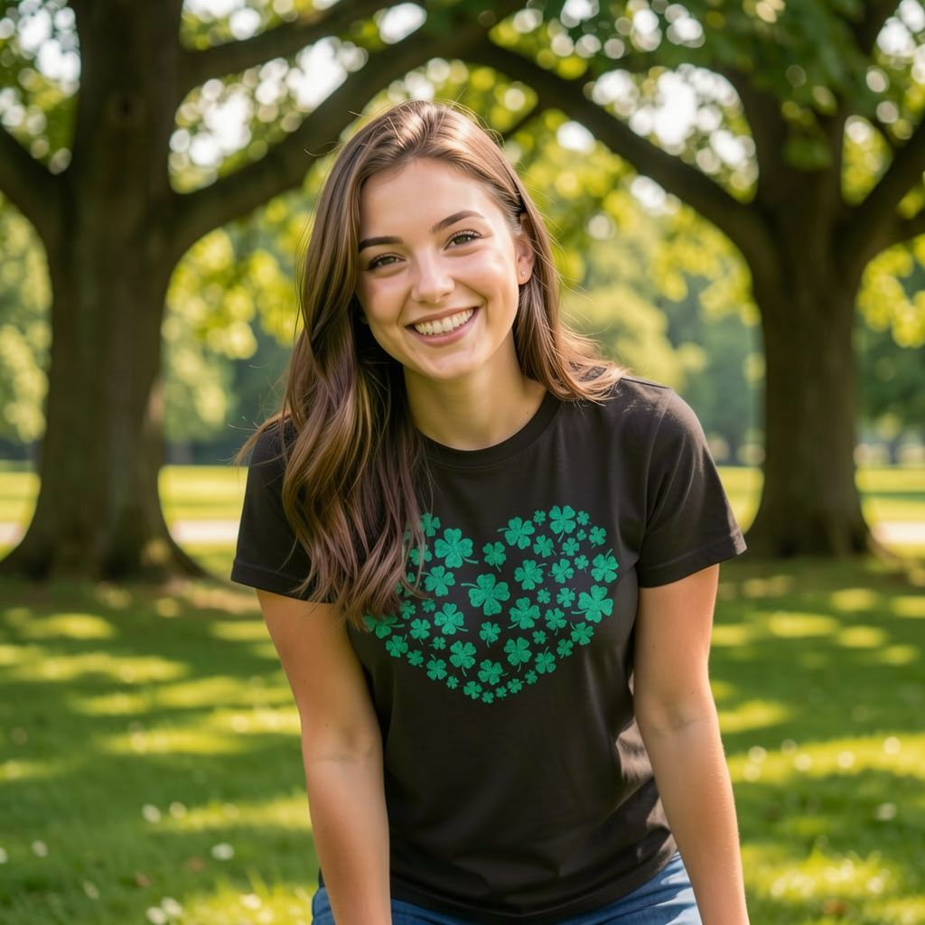 Glitter Clover Heart Women's T Shirt product image 4