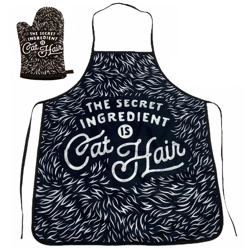 The Secret Ingredient Is Cat Hair Oven Mitt + Apron Bakeware
