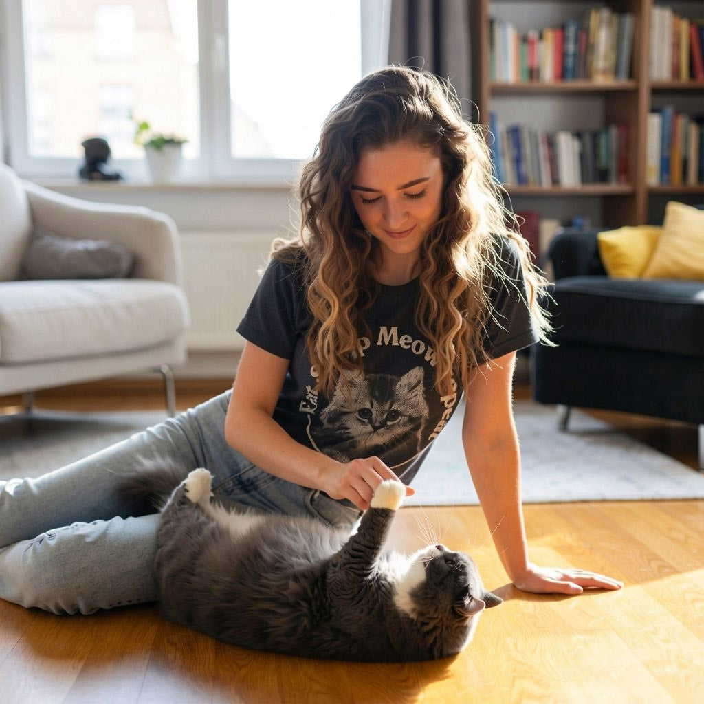 Eat Sleep Meow Repeat Women's T Shirt product image 2