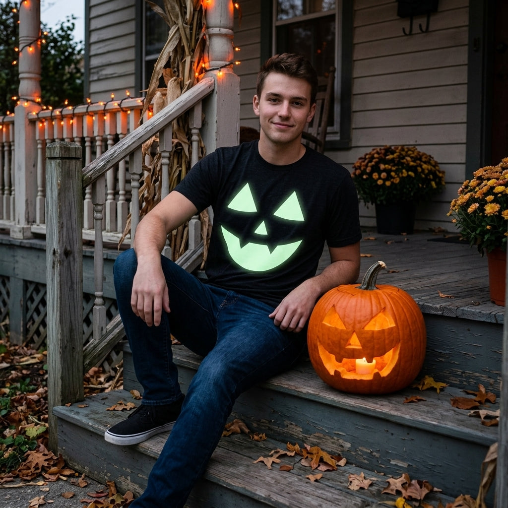 Glow In The Dark Jack O Lantern Men's T Shirt product image 2
