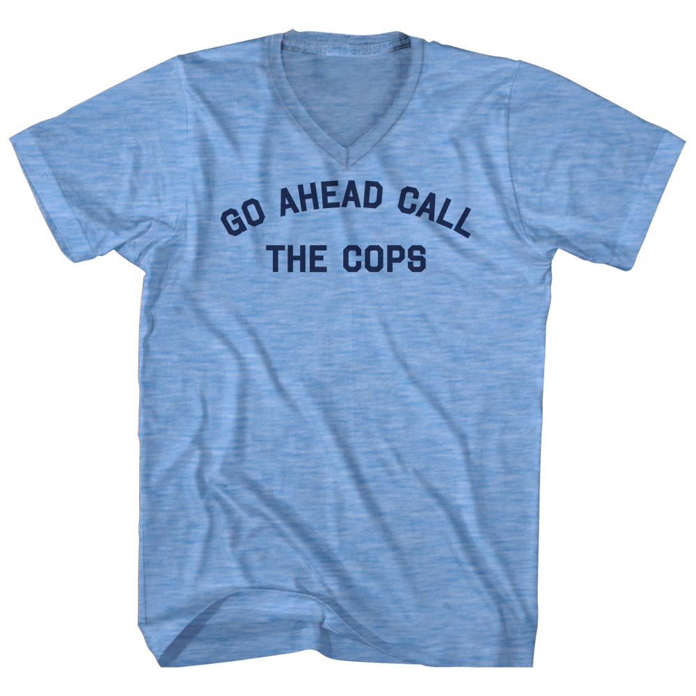 Go Ahead Call The Cops Men's Tri-Blend V-neck T-shirt product image 1