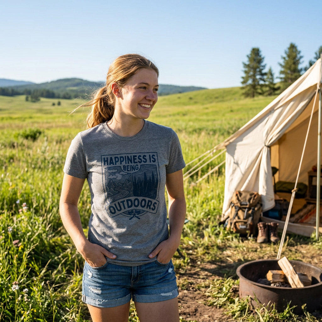 Hapiness Is Being Outdoors Women's T Shirt product image 2