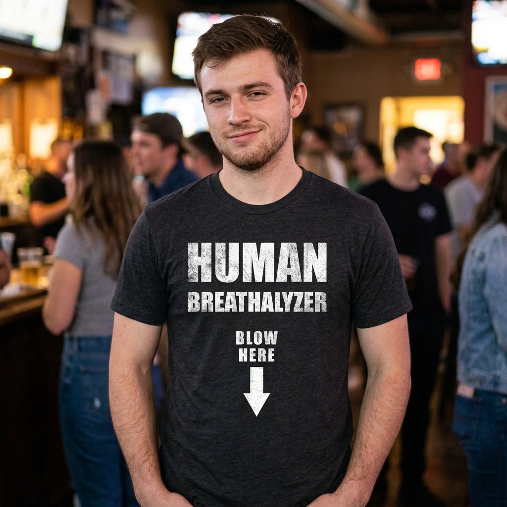 Human Breathalyzer Blow Here Men's T Shirt product image 2