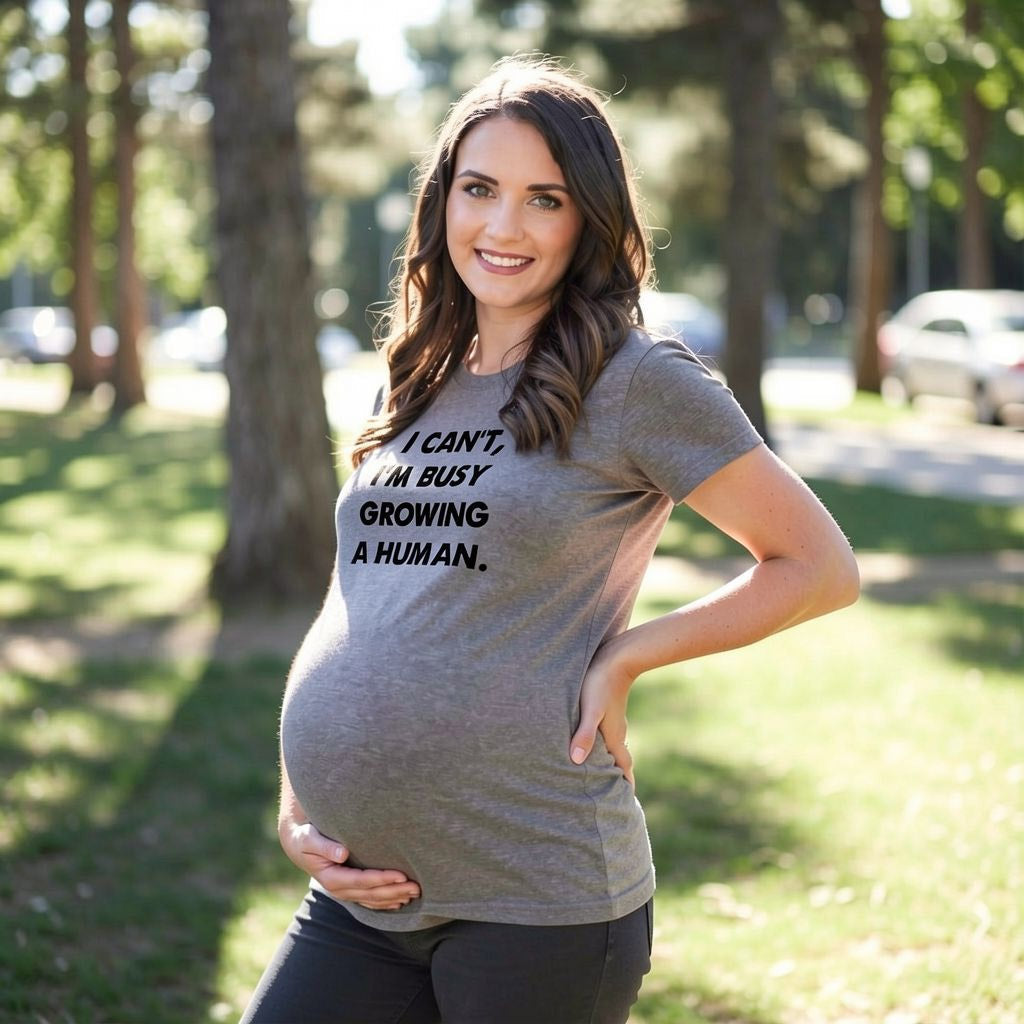 I Cant Im Busy Growing A Human Maternity T Shirt product image 2