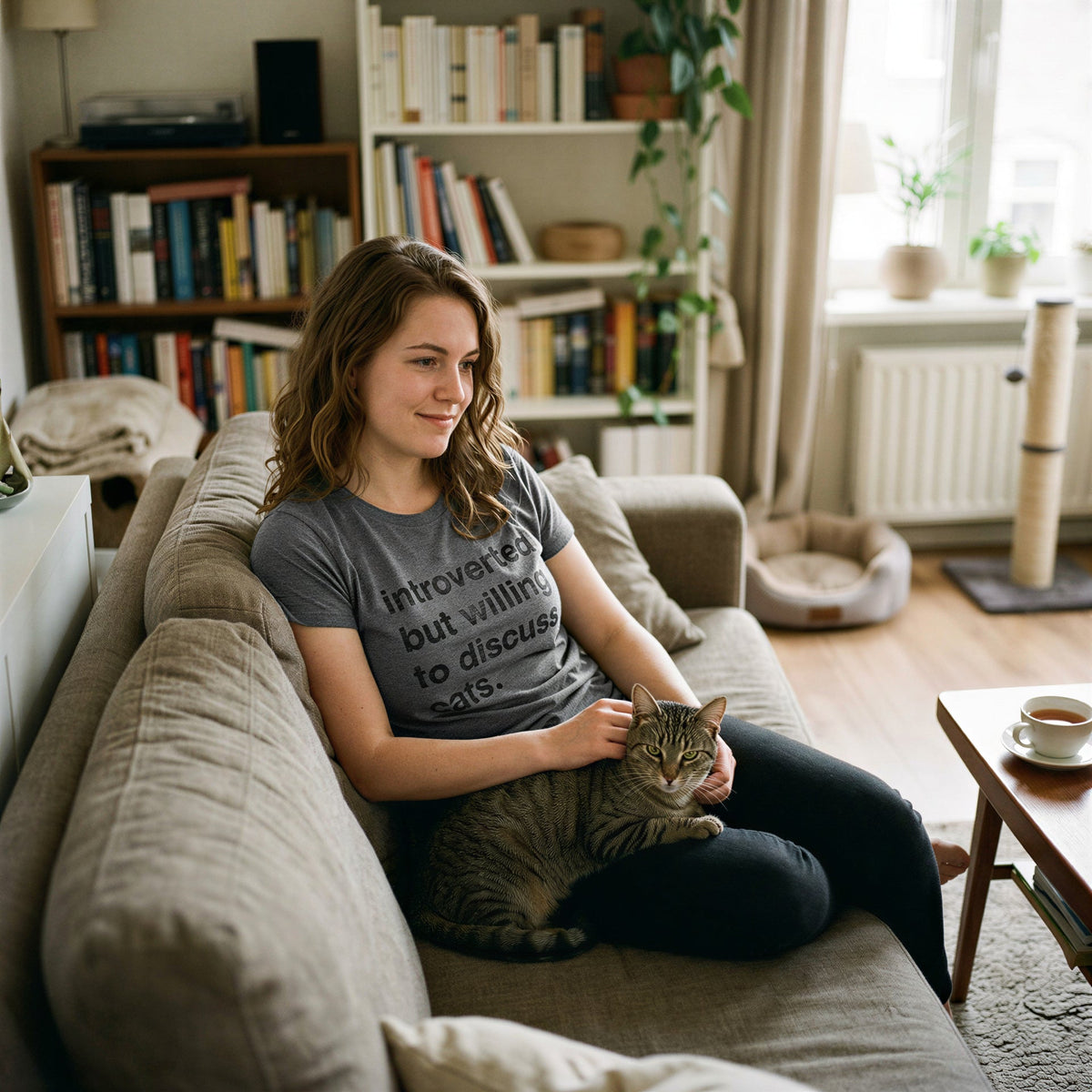 Introverted But Willing To Discuss Cats Women's T Shirt product image 2