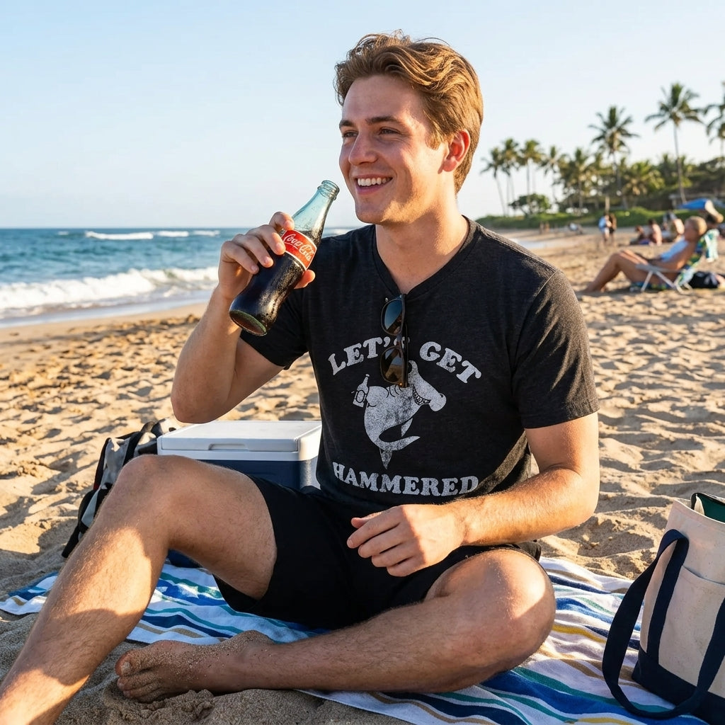 Lets Get Hammered Shark Men's T Shirt product image 4