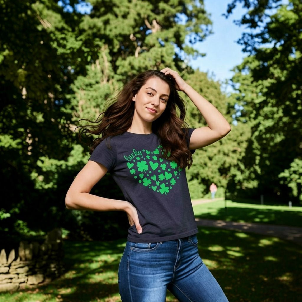 Glitter Clover Heart Women's T Shirt product image 5