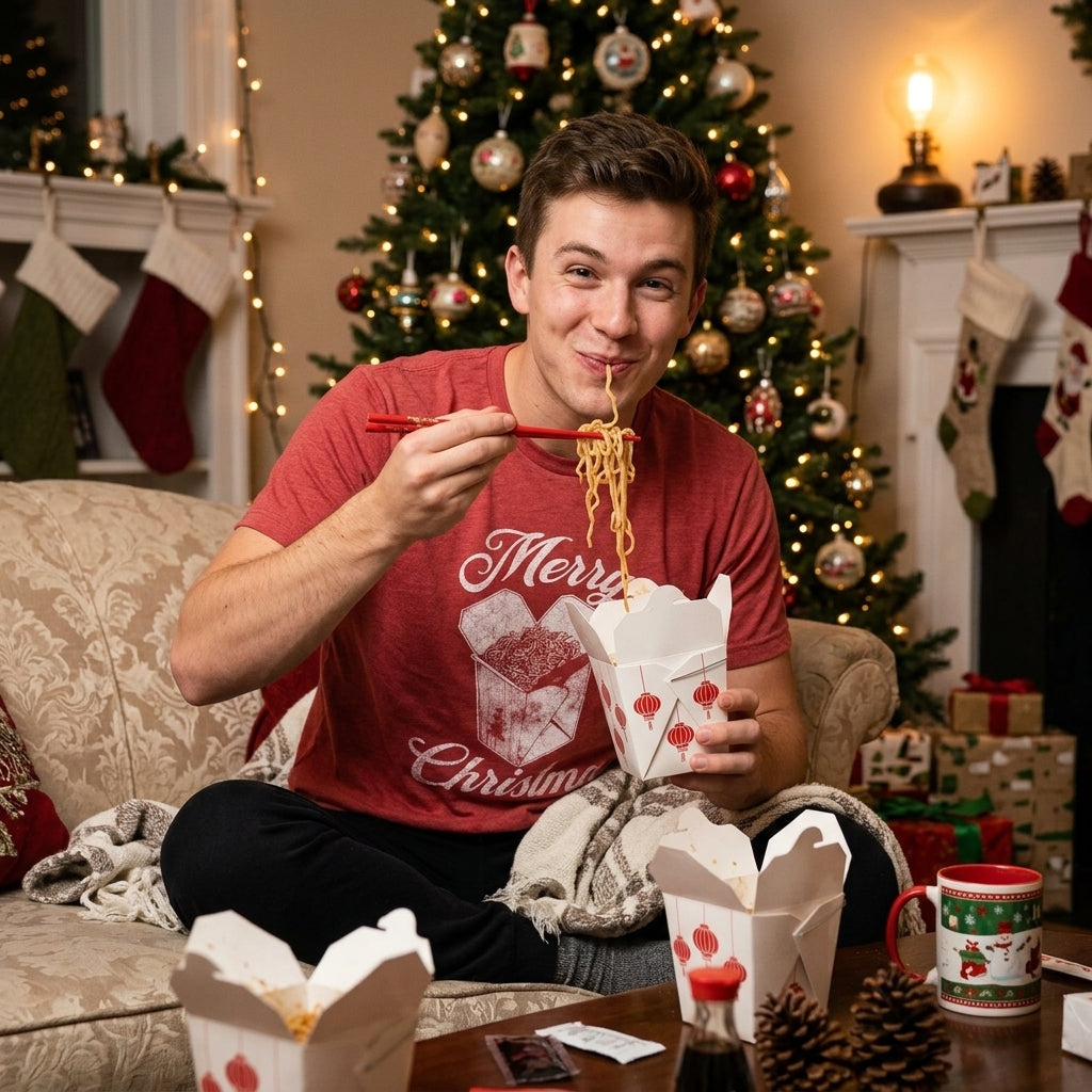 Merry Christmas Takeout Men's T Shirt product image 2