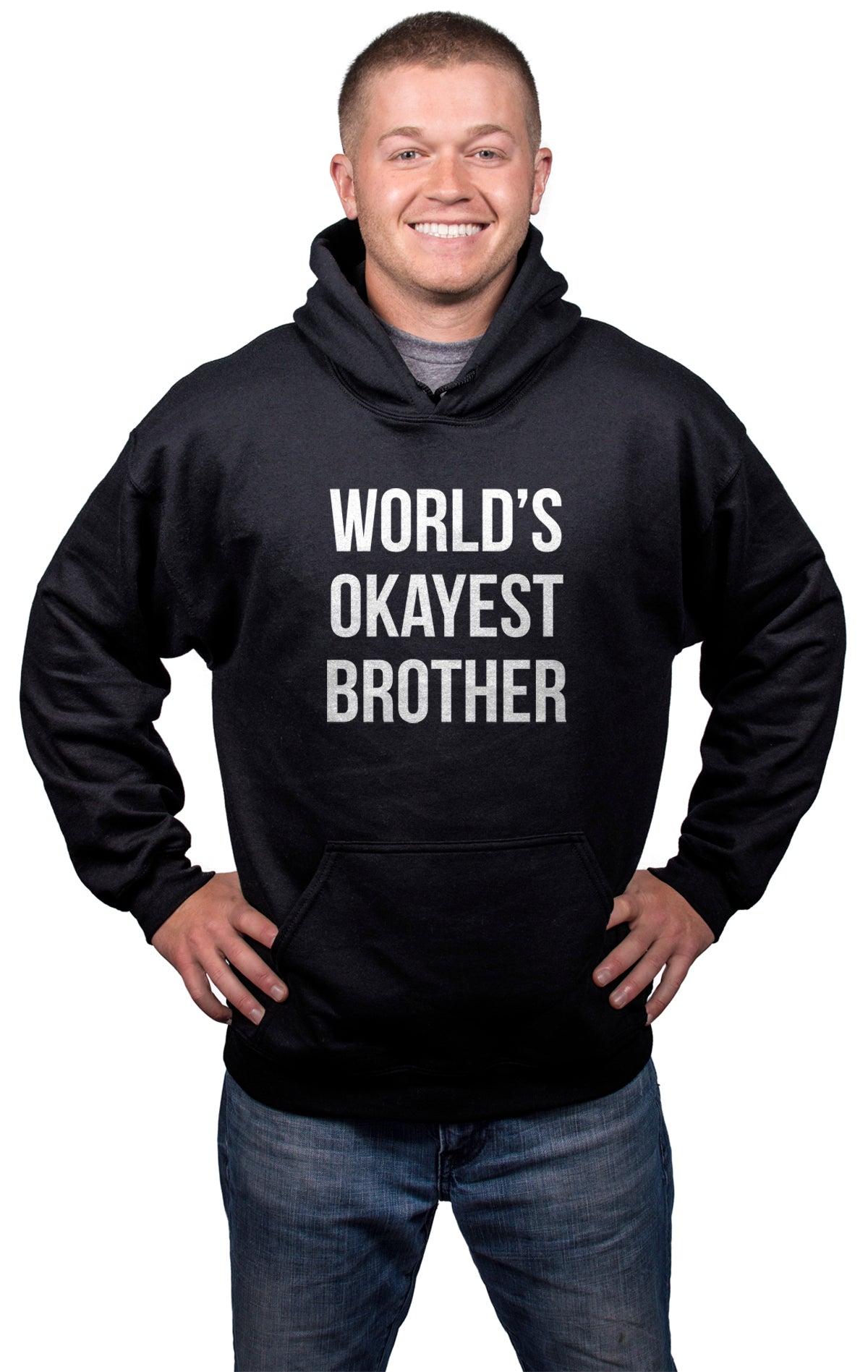 World's Okayest Brother Black Hoodie product image 7