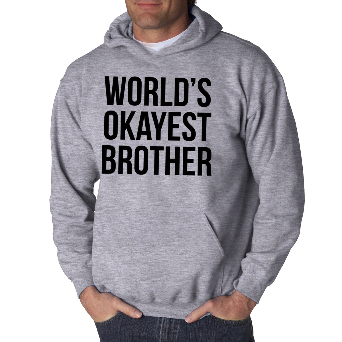World's Okayest Brother Black Hoodie product image 4
