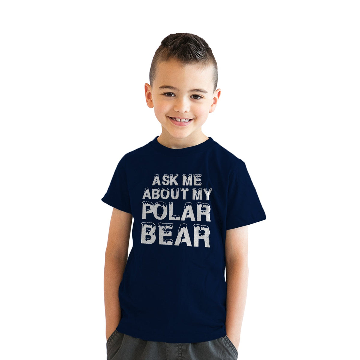 Ask Me About My Polar Bear Flip Youth T Shirt product image 3