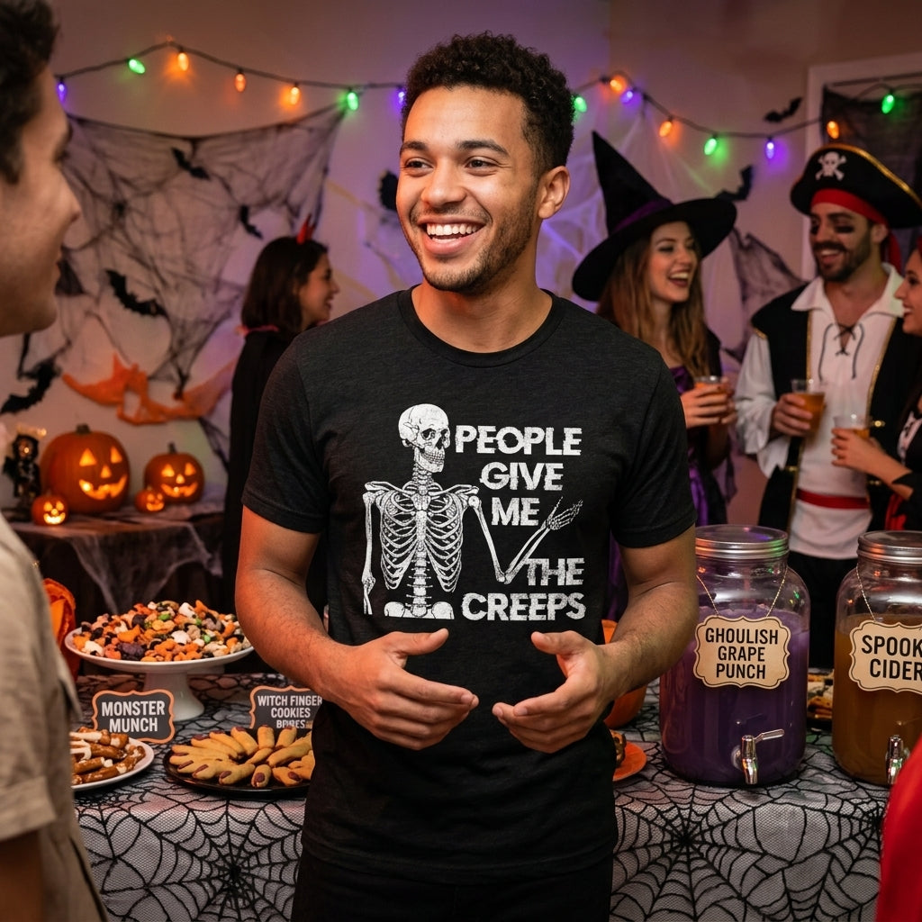 People Give Me The Creeps Skeleton Men's T Shirt product image 2