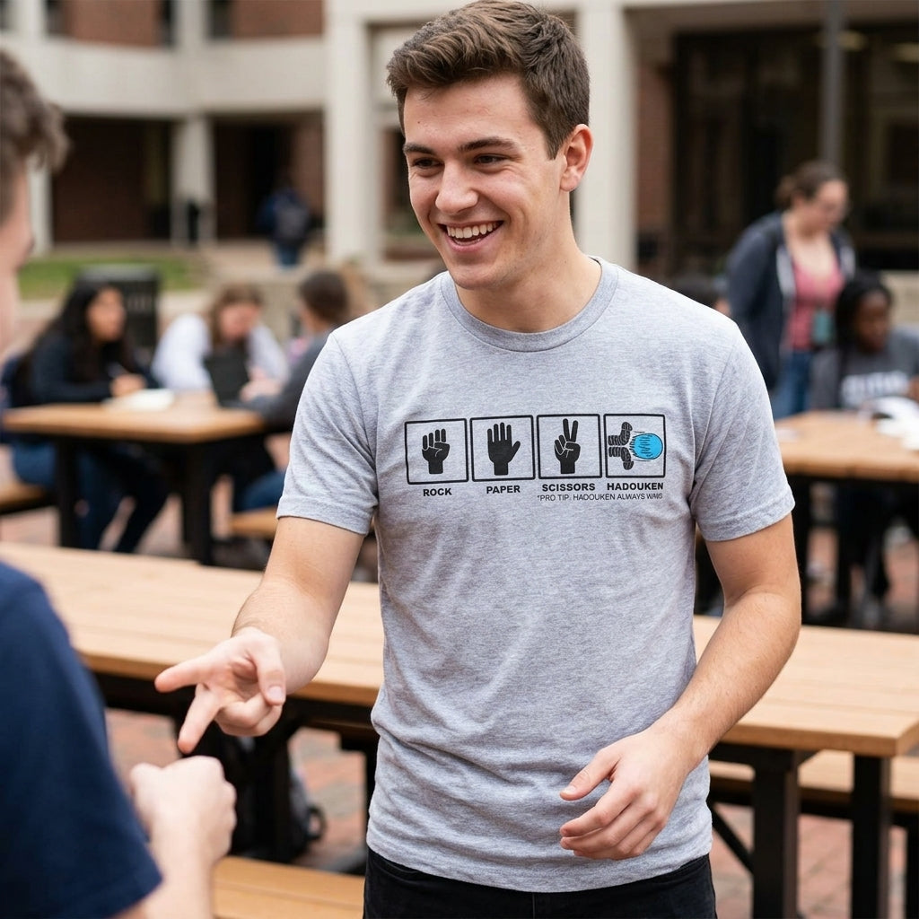 Rock Paper Scissors Hadouken Men's T Shirt product image 5