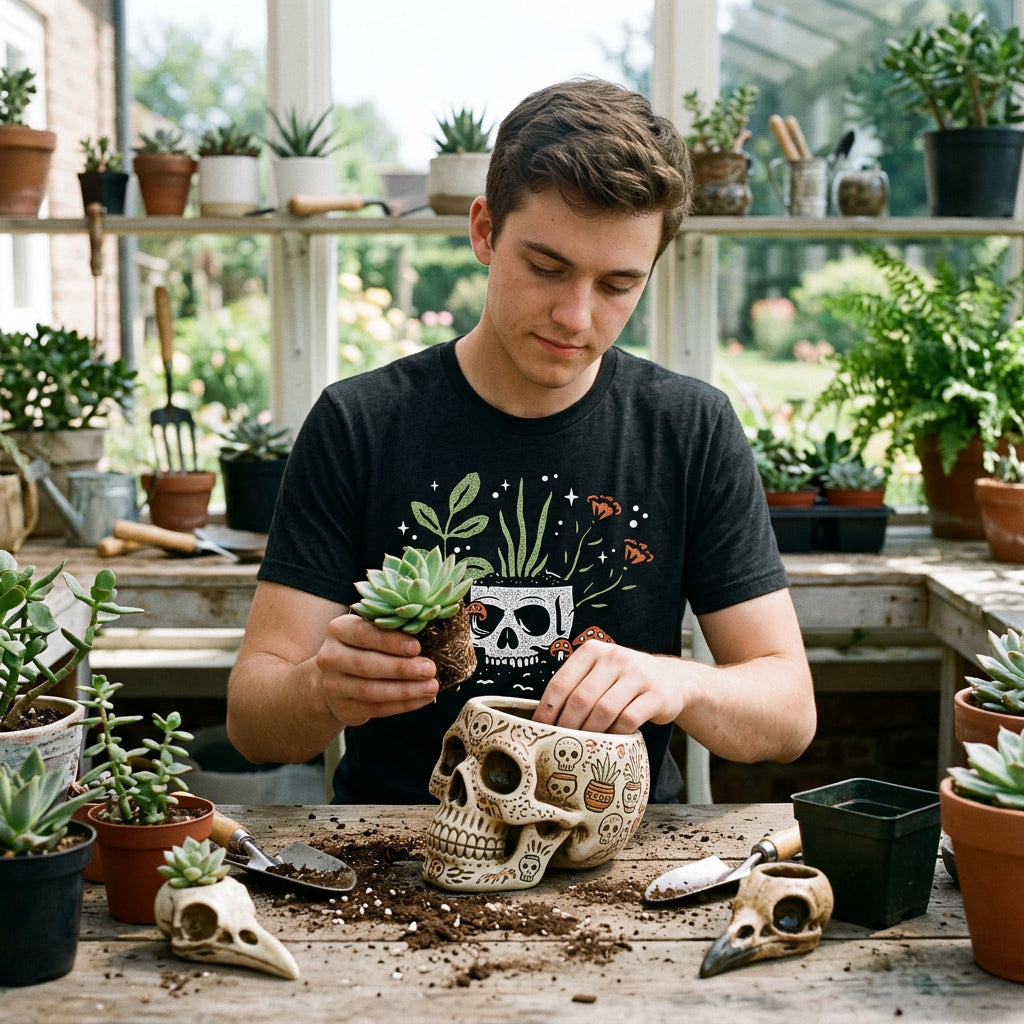 Skull Flowers Men's T Shirt product image 2