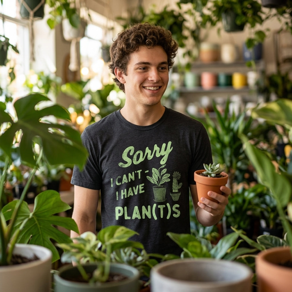 Sorry I Cant I Have Plants Men's T Shirt product image 4