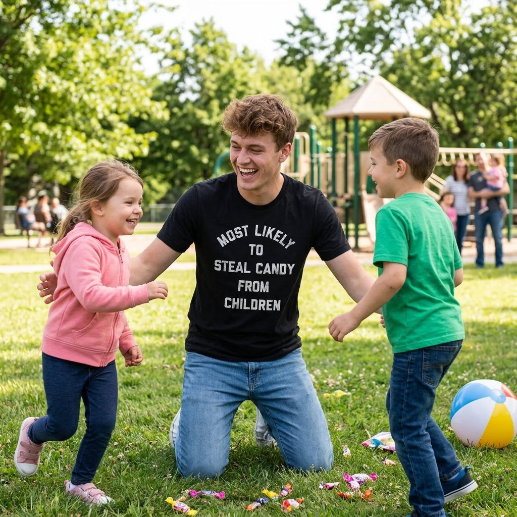 Most Likely To Steal Candy From Children Men's T Shirt product image 2