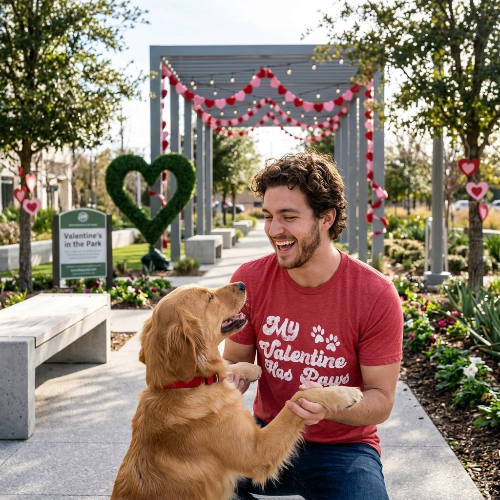 My Favorite Valentine Has Paws Men's T Shirt product image 2