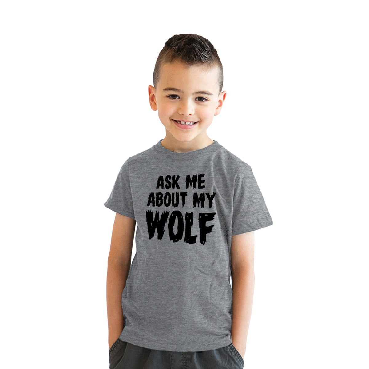 Ask Me About My Wolf Flip Youth T Shirt product image 3