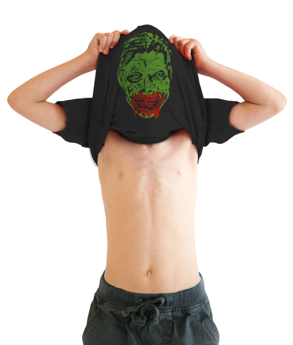 Ask Me About My Zombie Disguise Flip Youth T Shirt product image 1